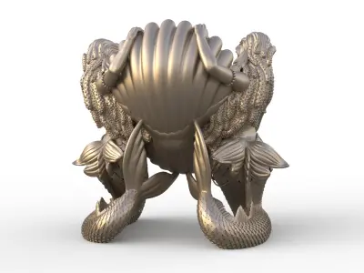 Mermaid  flower pot 3D model