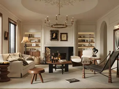 French Retro Style 3D model