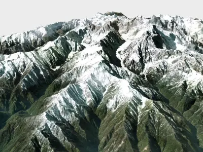 Mountain landscape Namcha Barwa Tibet 3D model