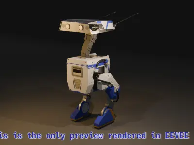 Grek NVIDIA Style Disney Robot Rigged IK Model Low-poly 3D model