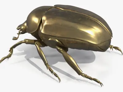  Egyptian Scarab Figurine Gold 