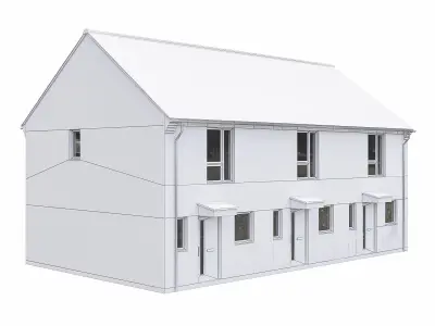 Neighborhood Houses P18 Low-poly 3D model