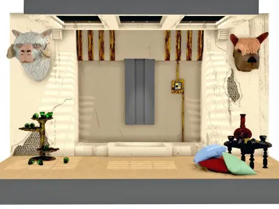 Jabbas Trophy Room Large 1-18 scale Hasbro Kenner 3D print model