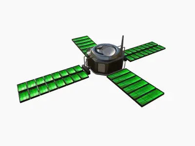 Satellite H01 Steel Green - SciFi Space Design Low-poly 3D model