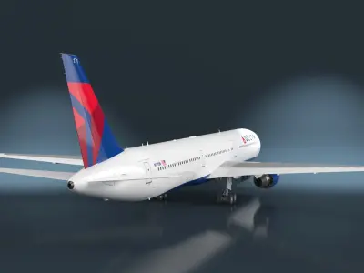  Delta Air Lines Boeing 767-400 with Cabin and Doors 