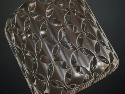 Decorative Quatrefoil Pattern Metal Grill PBR Seamless Texture