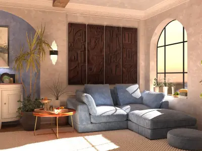 evening corner interior 3D model