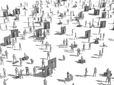 Low poly people Low-poly 3D model