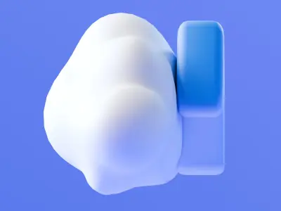 Marketing Icons - Cloud Upload Low-poly 3D model