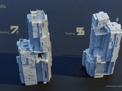 Futuristic City Pack vol 01 3D model