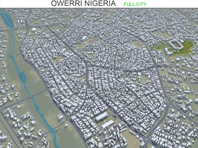 Owerri Nigeria 30km Low-poly 3D model