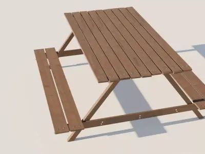 Picnic Bench  Low-poly 3D model