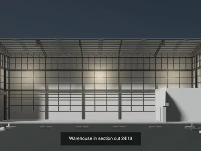 Building in section cut set 01 3D Model Pack