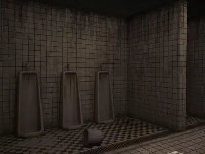 Prison bathroom Low-poly 3D model