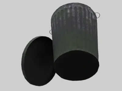 Dustbin 3 Lowpoly Old Low-poly 3D model