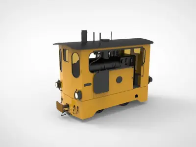train tram  old 3D model