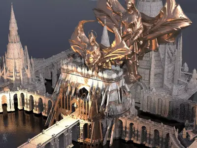 King Arthur Coronation Castle Extended Kitbash 3D model