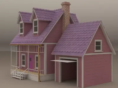 Cartoon House  3D model buy