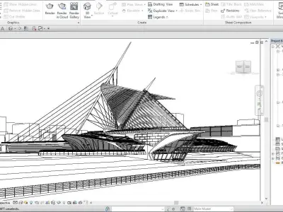Revit file - Milwaukee Art Museum 3D model