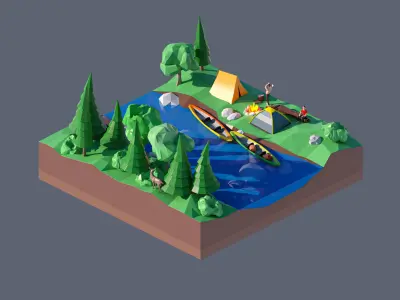 land 47A Low-poly 3D model