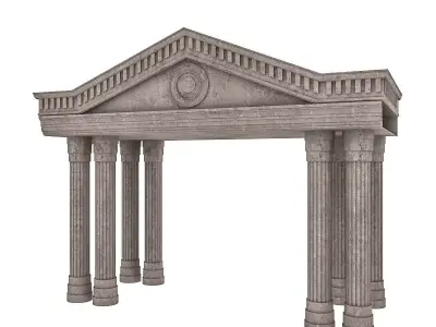 Classic Building Entrance 4 Low-poly 3D model