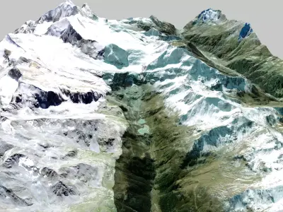 Mountain landscape Weisshorn Pennine Alps in Switzerland 3D model