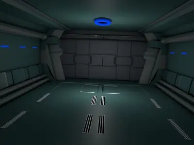 sci fi corridor 3D model 46