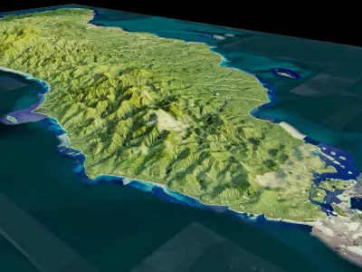 guadalcanal island 3d model terrain 3D model