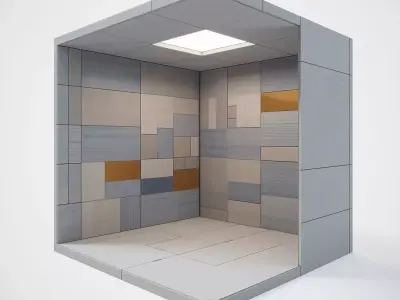 Modern Minimalist Modular Room Low-poly 3D model