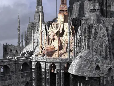 Alien Holy Temples Kitbash 3D model