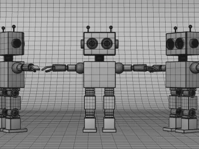 RoboMotion 3D Robot Model with XPresso Controls in Cinema 4D 3D model