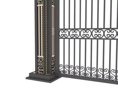 European style iron gate 3D model