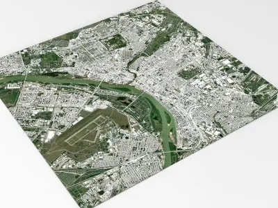 Cityscape Omsk Russia 3D model