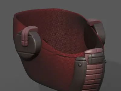 Gas mask helmet scifi futuristic respirator  Low-poly 3D model