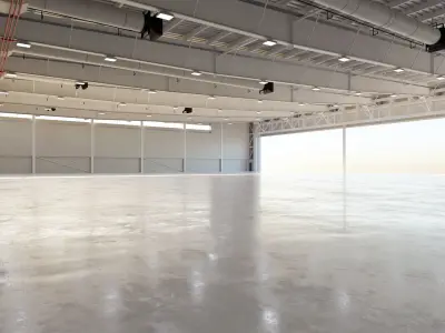 Airplane Hangar Interior 9 Low-poly 3D model