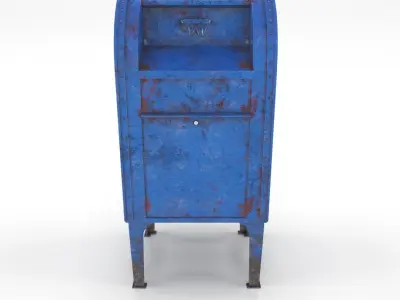 Mailbox Lowpoly Weathered PBR Low-poly 3D model