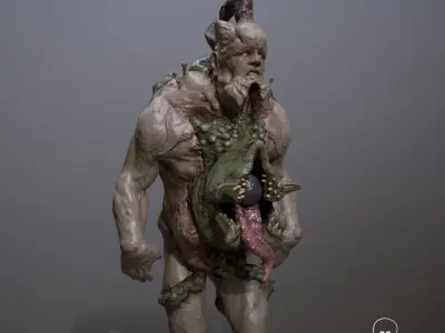 Parasite human Low-poly 3D model