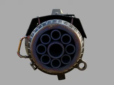 Sci-fi big gun for robot mecha Low-poly 3D model