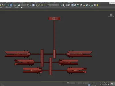 Black Glass Chandelier Low-poly 3D model