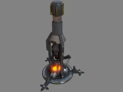 Sci Fi Resource Extractor Low-poly 3D model