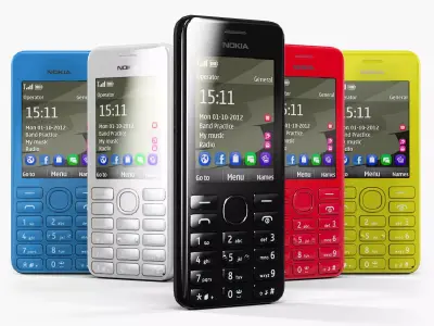 Nokia 206 Dual Sim cellphone 3D model