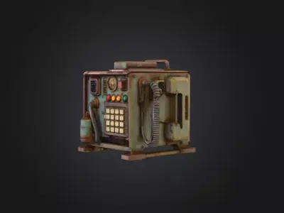 Retro Power Terminal Low-poly 3D model