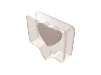 Socail Media Heart Bubble v1 009 Low-poly 3D model