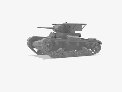 T-26 Mod 1933 - Light tank - 1-100 scale 3D print model