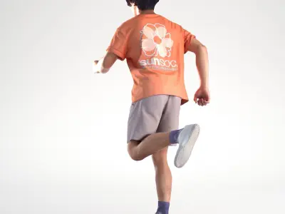 Man Casual Skating Street Low poly Chris 2311 3D model