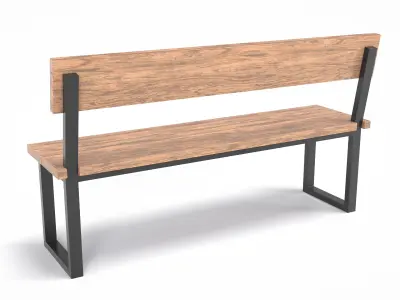 Street Bench 02 Low-poly 3D model