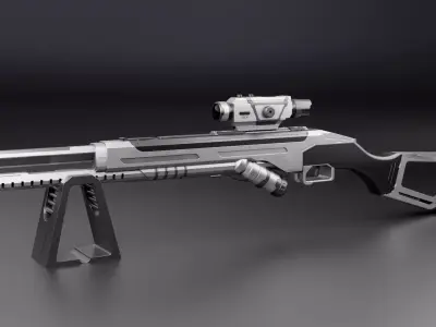 Sci-Fi Rifles Game Asset 3D Model 3D model