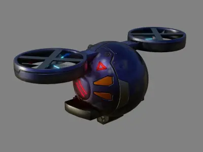 Sci-Fi Drone - Low Poly - Game Ready - PBR Low-poly 3D model Low-poly