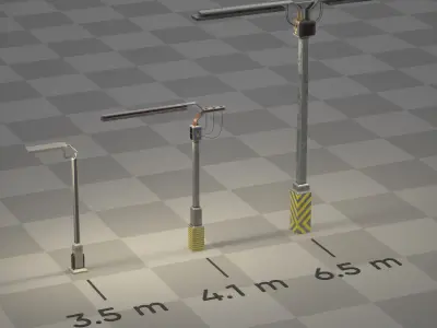 Cyberpunk-style street lights 3D model