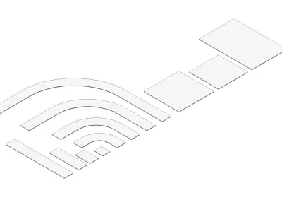 Modular Fire Access Road Curves Stra  Turning  Low Poly CAD  BIM 3D model